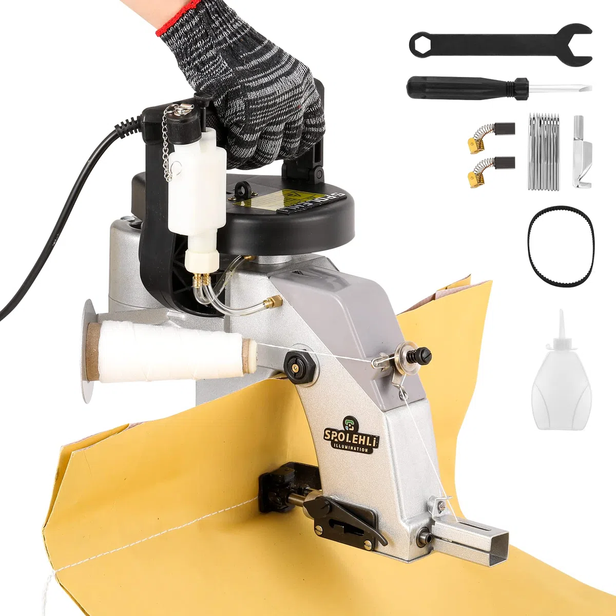Machine à coudre closer stitcher Spolehli Machine à coudre électrique pour fermer les sacs Machine à coudre portable pour sacs Epaisseur 8mm Convient pour les sacs / sacs tissés / sacs de riz