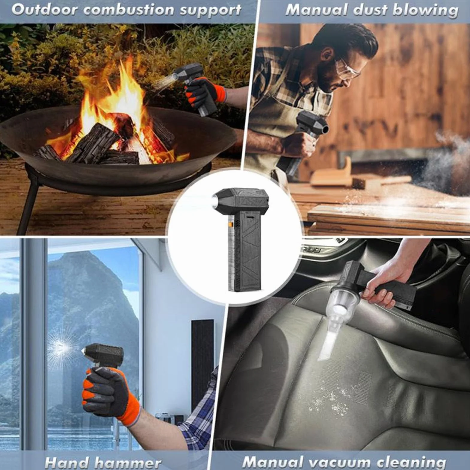 Mini Souffleur Jet Dry avec Turboventilateur Haute Vitesse, Dépoussiéreur à Air comprimé, Ventilateur Super Jet, Moteur sans Balais Puissant 130 000 TR/Min, Souffleur Sec sans