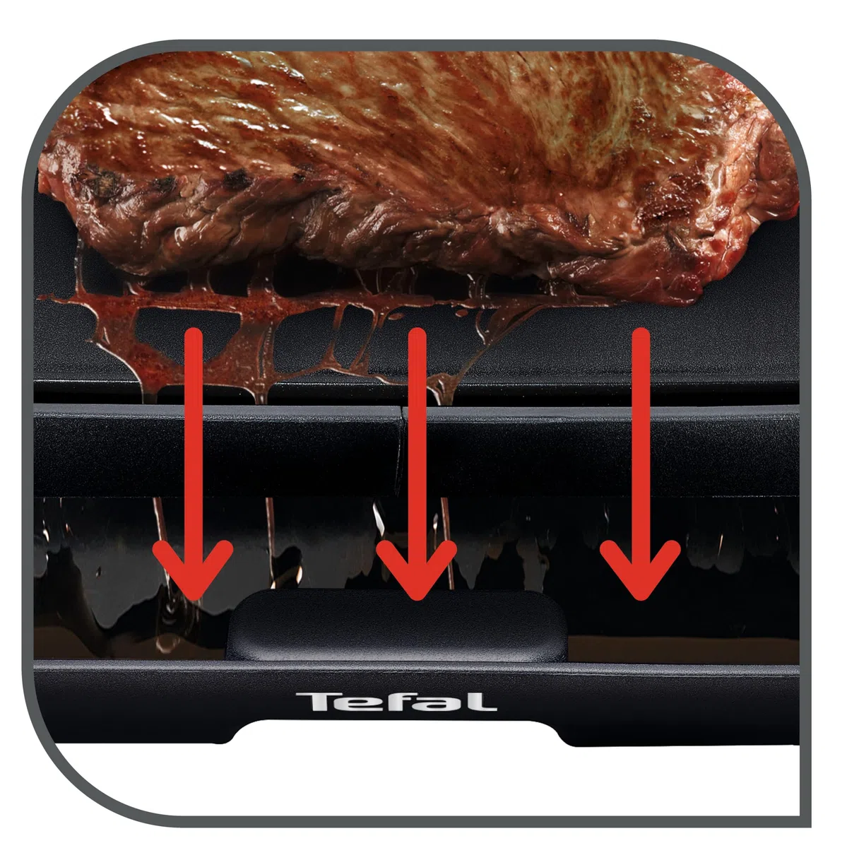 Tefal Malaga Plancha électrique XL 2000W avec Thermostat réglable Grande surface de cuisson 6 à 8 personnes Revêtement antiadhésif Thermo-Spot avec Bac à jus Compatible lave vaisselle Noir CB501812