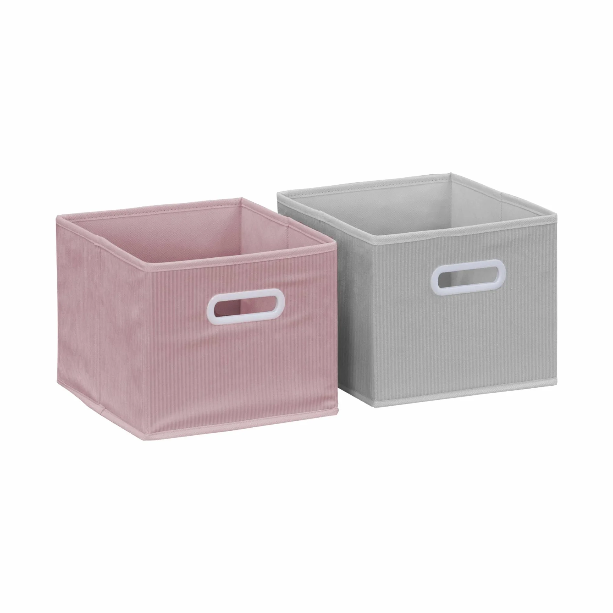 sweeek - Meuble de Rangement pour Enfant avec 7 Compartiments et 2 paniers Roses et 2 paniers Gris en Velours