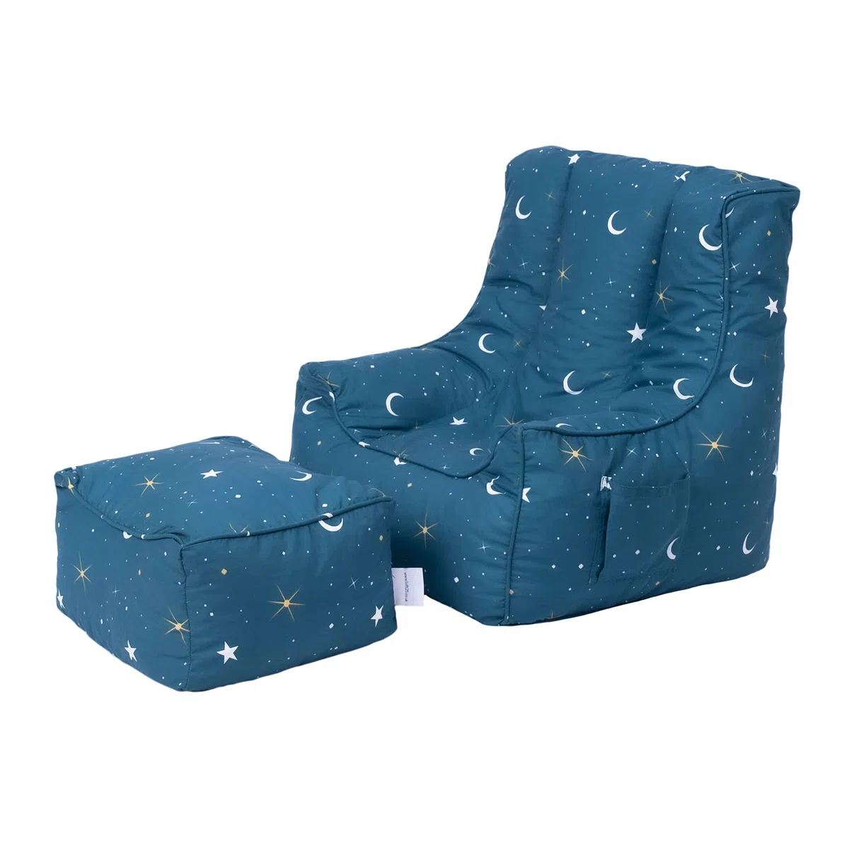 Ready Steady Bed Fauteuil Poire pour Enfants avec Pouf | Canapé pour Salle de Jeux avec sièges Souples et sécurisés pour Les Enfants | Fauteuil Ergonomique pour Les Tout-Petits | (Clair de Lune)