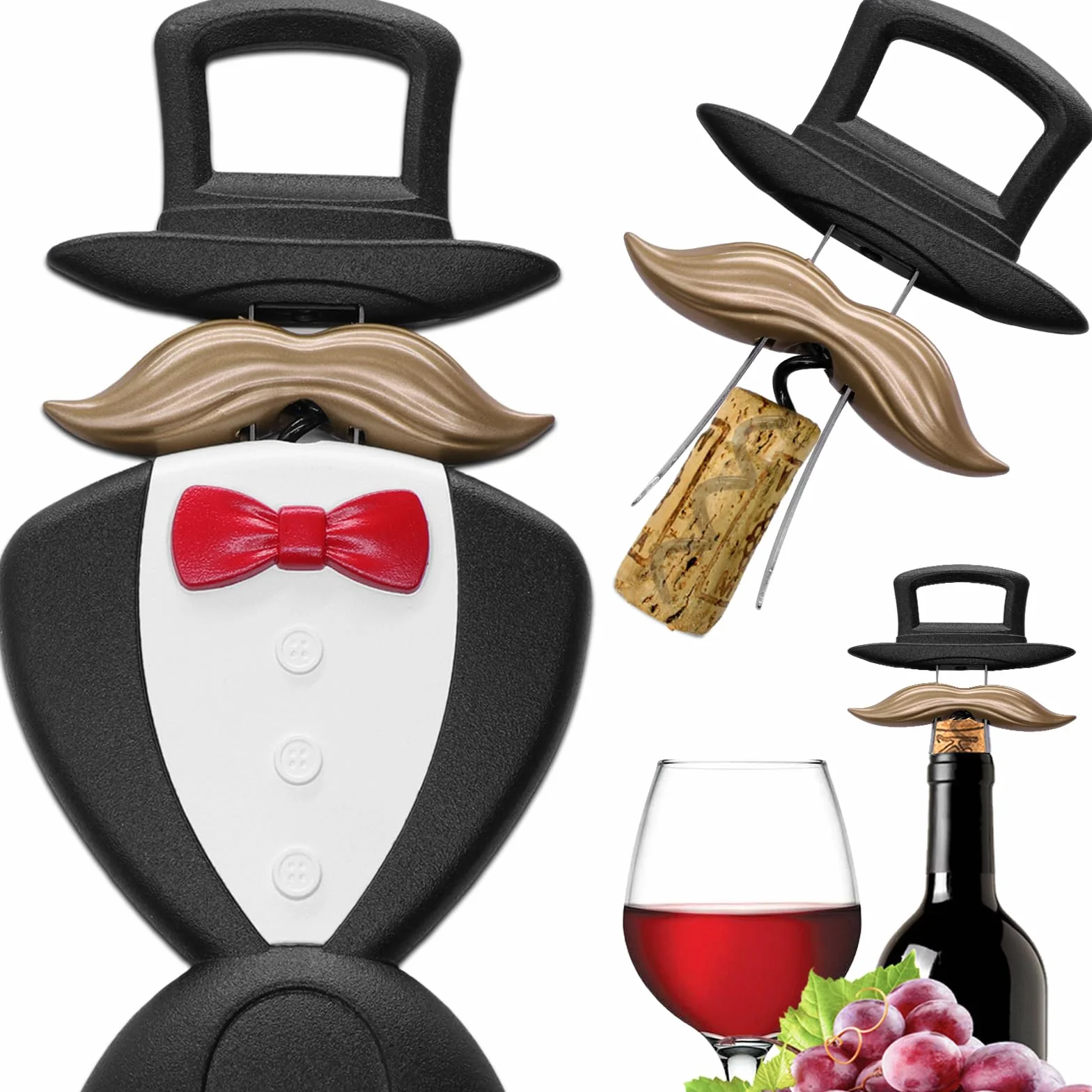 ZONSUSE Ouvre-bouteille Ao So Style Gentleman Anglais, Tire bouchon à Vin Gentleman,Tire-Bouchon Bilame pour Bouchons Fragiles de Vieux Vins,Idee Cadeau pour Collectionneurs de Vin