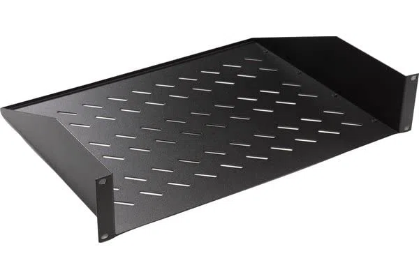 Etagère fixe 2U 2 pts prof. 350mm, noire, 30 kg