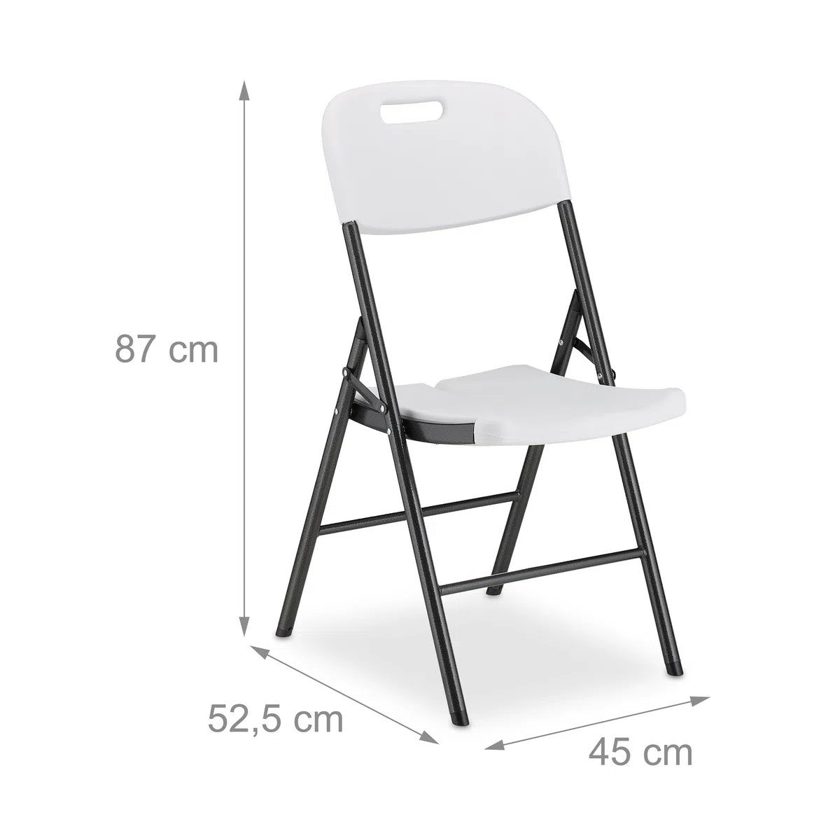Relaxdays Chaise de Jardin Pliante, Lot de 2, pour l'extérieur, 150 kg, résistante aux intempéries, Noir-Blanc