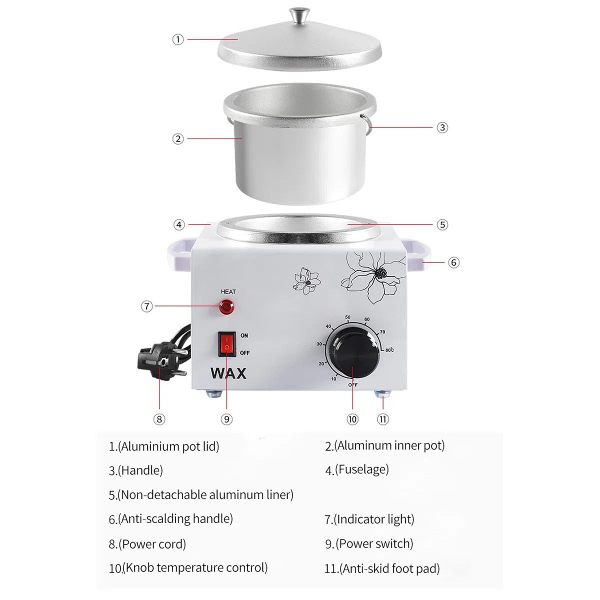 CUSMA Machine De Tempérage De Chocolat 10 ℃ ~ 80 ℃ Fondeur De Bricolage, Machine De Fonte De Chocolat Chaud De Chauffage d'eau De Contrôle De Température Automatique