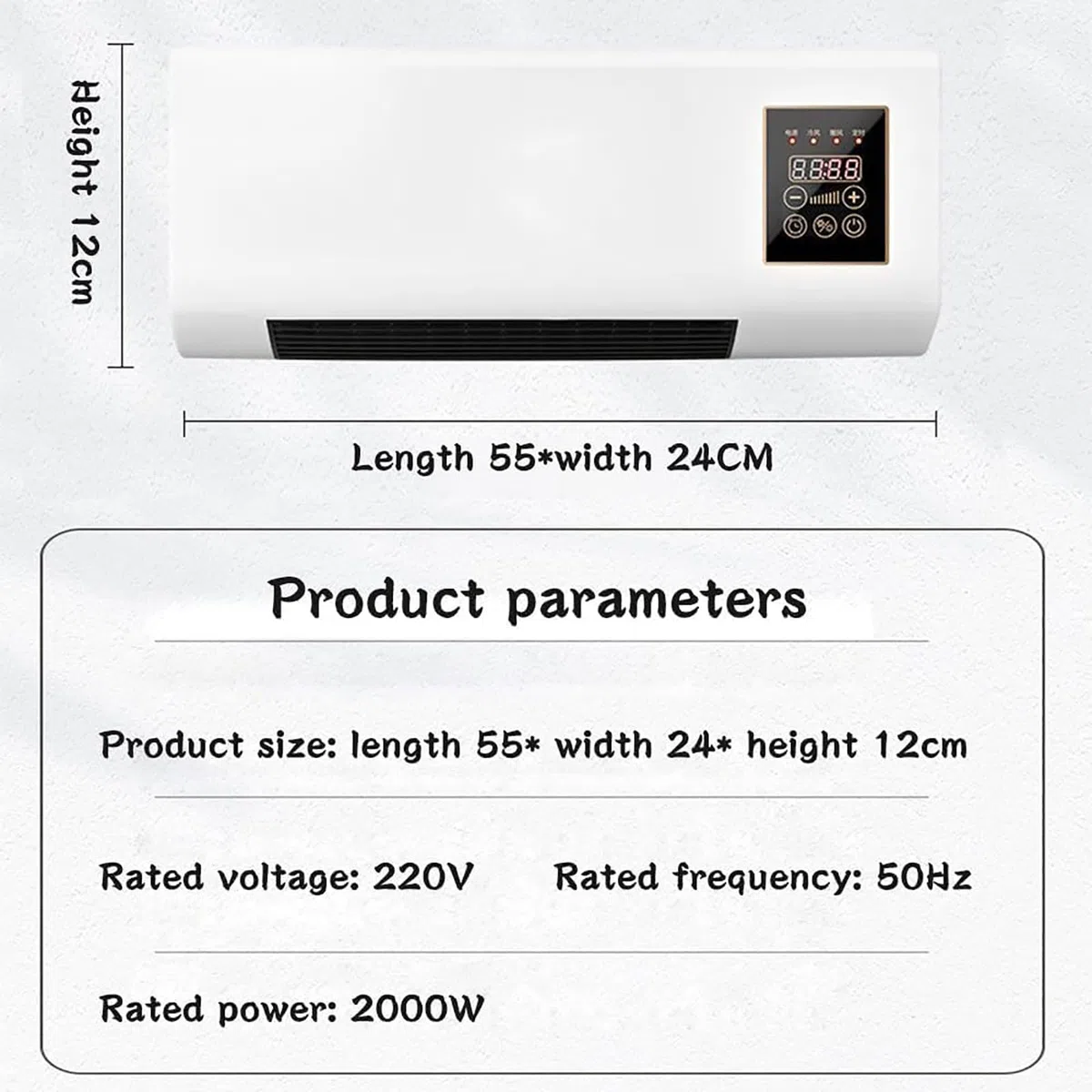 Climatiseur Portable 2000 W pour Tente, Chambre, Salon, Bureau - Température réglable (Chaud/Froid) avec télécommande, minuterie 8 Heures - Unité de climatisation Murale