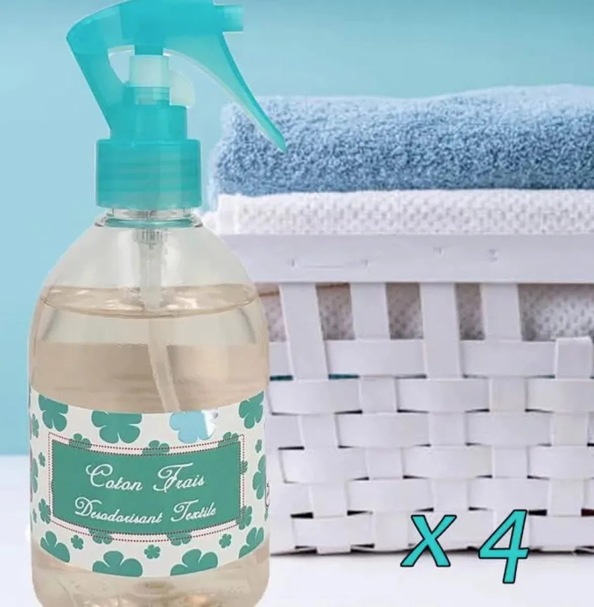 Pack de 4 Mosco Paris - Coton Frais - Spray désodorisant - 250ml