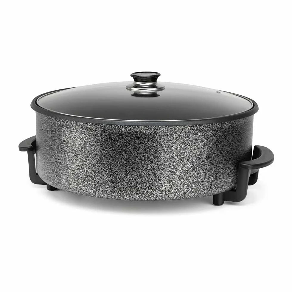 Marmite électrique Orbegozo PZ 4211, 42 cm, 1500 W, capacité 6 litres, couvercle en verre avec poignée et valve de sécurité.
