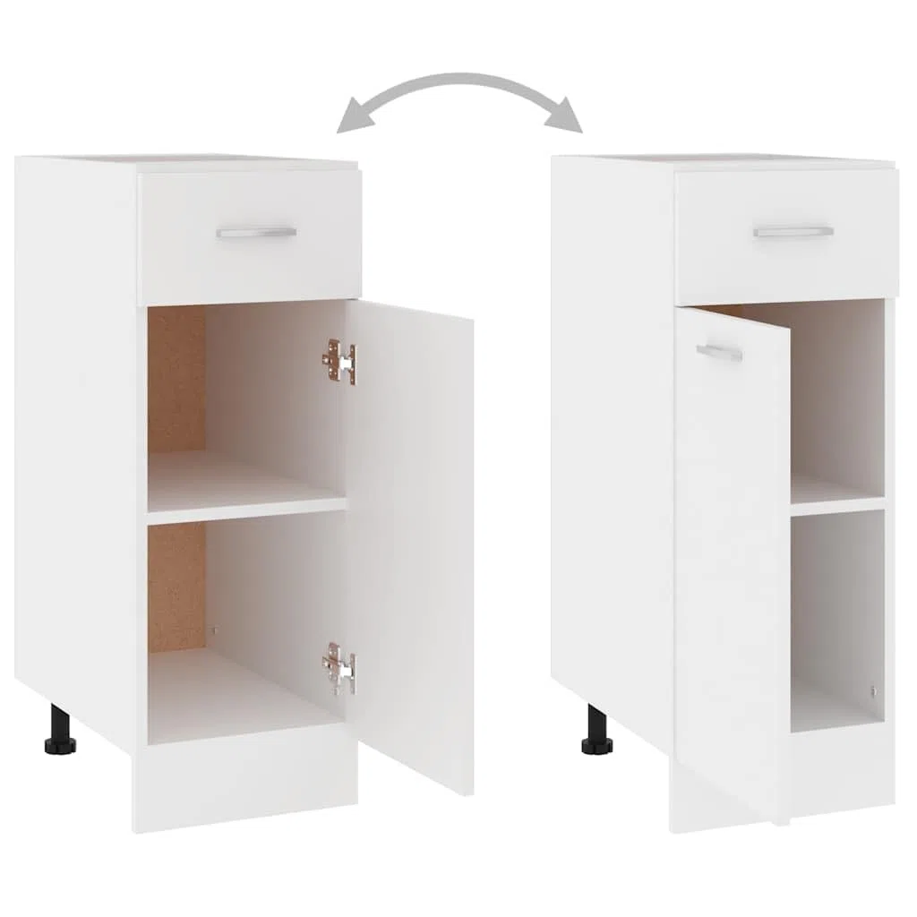 vidaXL Meuble Bas 30x46x81,5 cm, Bois reconstitué, Blanc, Rangement Salle de Bain & Cuisine, Placard sous évier, Fixation Murale