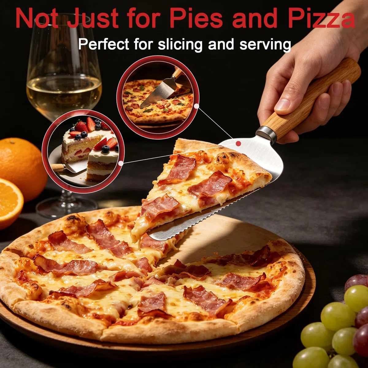 iklestar Kit 4 pièces pour pizza, 30 * 35CM Pelle à Pizza Perforée en Aluminium avec Manche Repliable, Coupe-pâte, Roulette à pizza professionnelle, Pelle à Tarte en Acier Inoxydable