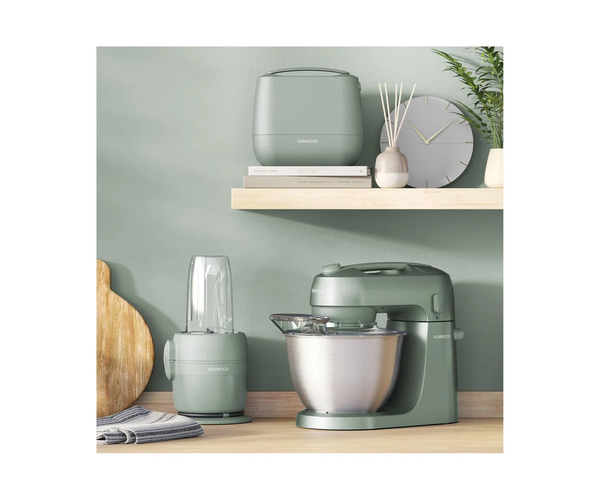 Kenwood QuickMix Go HMP40.000GR) Batteur à main avec moteur 350 W, 5 vitesses, fouet en acier inoxydable et crochet pétrisseur, éjection SureEject, boîte de rangement tout-en-un, mélangeur compact
