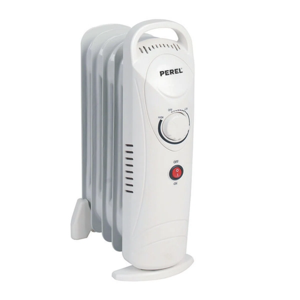 Perel Radiateur à bain d’huile 700 W, 7 éléments, chauffage bain d’huile, chauffage d’appoint, radiateur électrique, thermostat, poignée, roulettes, max.15 m², blanc