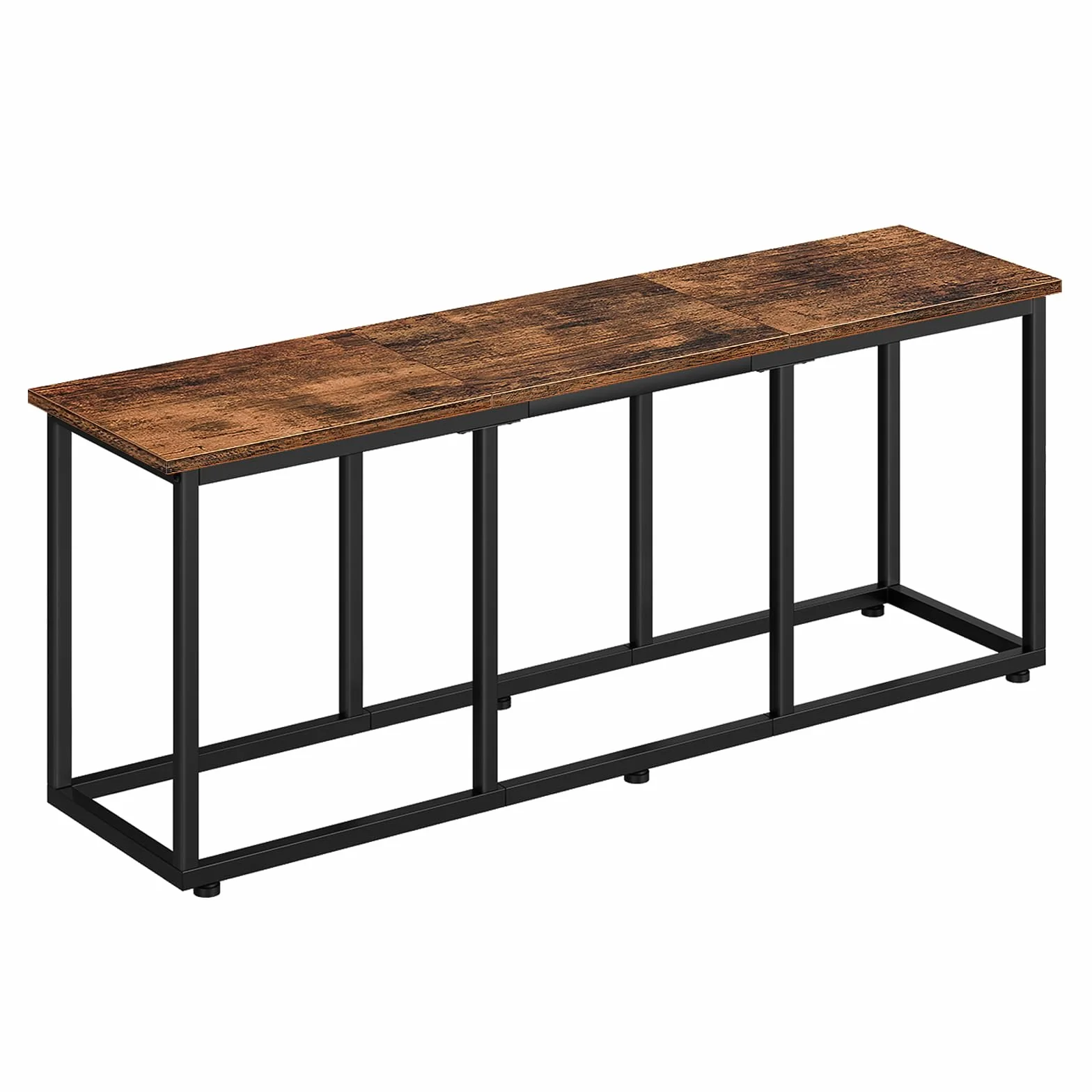HOOBRO Banc de Cuisine Long de 120 cm, Banc à Chaussures Industriel, Bout de lit, Chaise Longue pour Salle à Manger, entrée, Chambre, Marron Rustique et Noir EBF45CD01