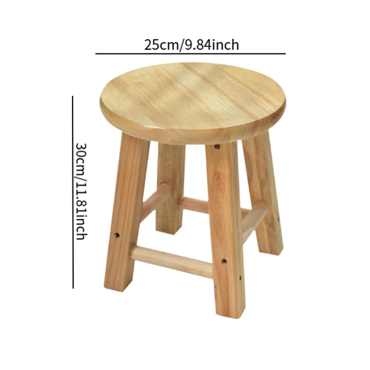 Sharplace Tabouret en Bois Petit Repose-Pieds décoratif Plante Tabouret escabeau Tabouret Rond en Bois pour Salle de Jeux Maison Chambre Porte, Style A, Hauteur 30cm