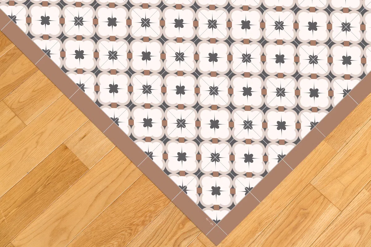 DobleUve Estudio Tapis Vinyle Loft | Marron | 65x140 | Tapis Cuisine PVC | Tapis de Salle à Manger Imperméable | Tapis Salon | Tapis Antidérapant Antifongique en PVC pour Enfants