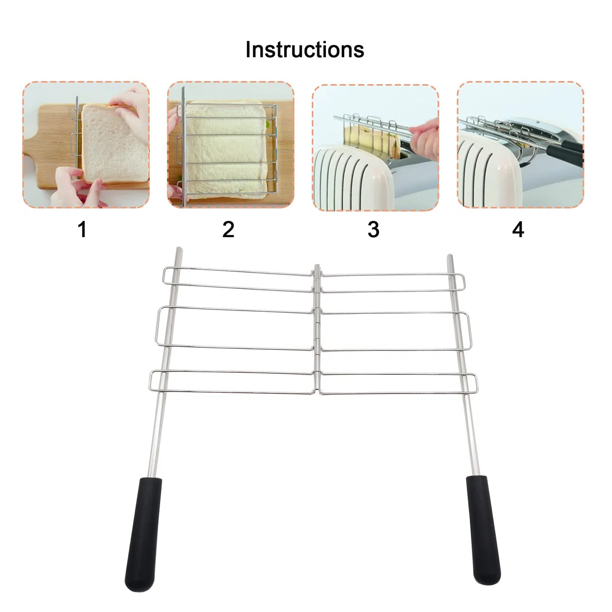 Pinces à Toast pour Grille-pain, compatible avec Dualit 00499 Sandwich Cage, torréfaction de sandwichs dans le grille-pain Dualit