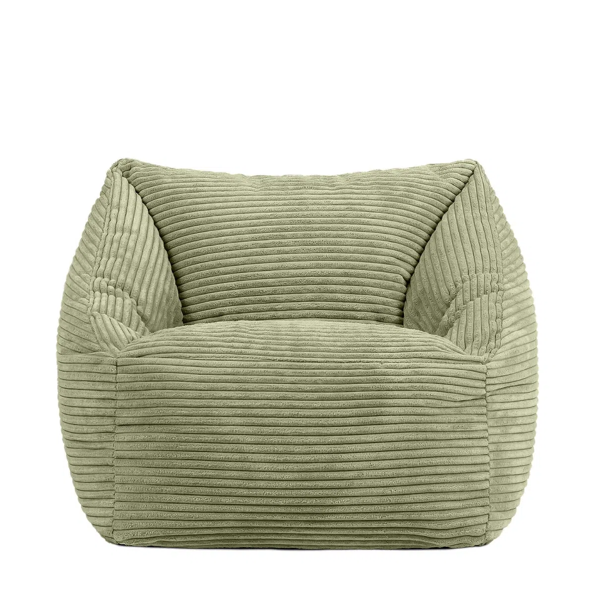 Icon Natalia Pouf Enfant, Velours Côtelé, pour Poire avec Remplissage, Chaise Enfant, Fauteuil Chambre, Meuble Chambre, Meuble Salon, Vert Sauge