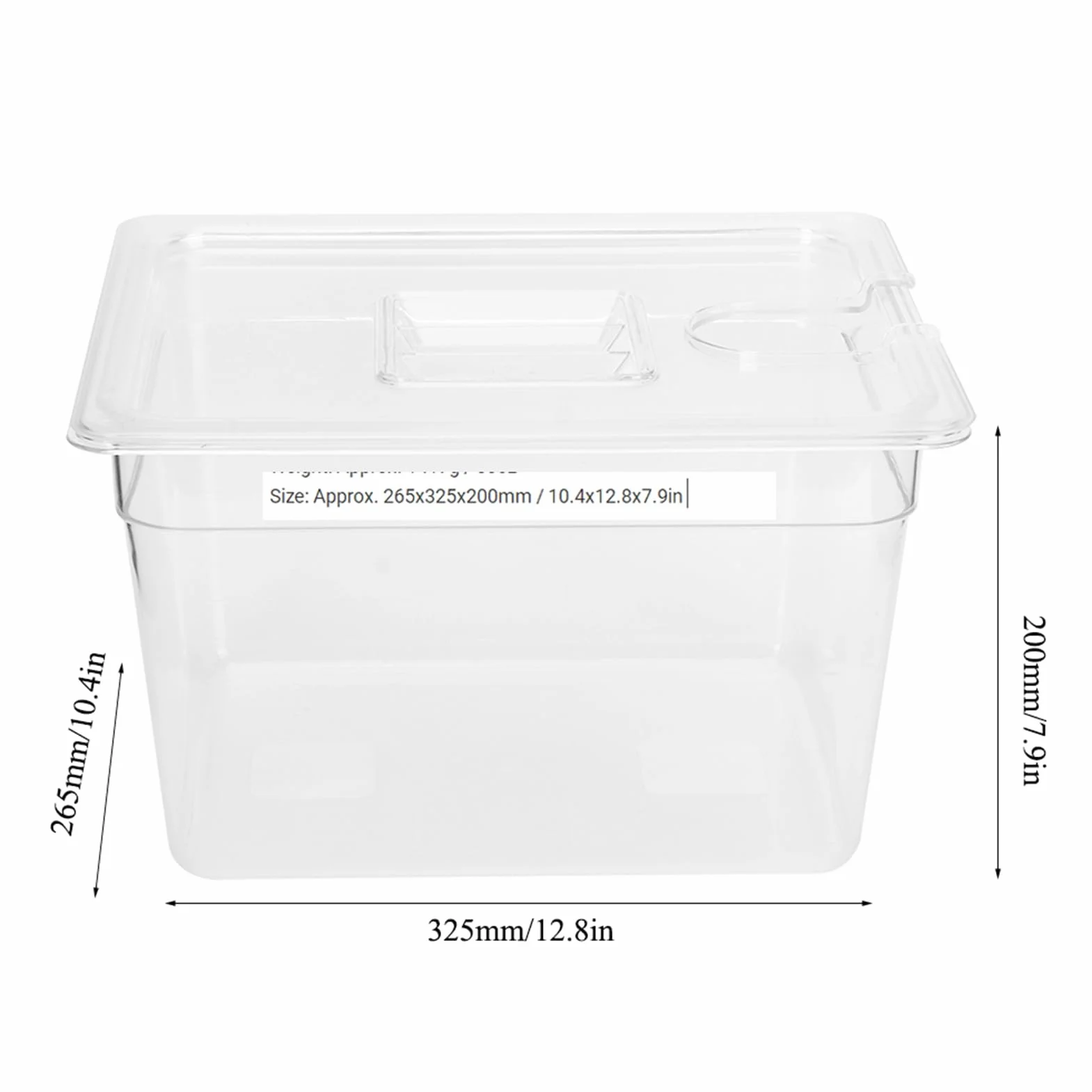 Récipient Sous Vide de 11 L avec Couvercle pour Thermoplongeur – Accessoire de Bain-marie pour la Cuisson à Basse Température