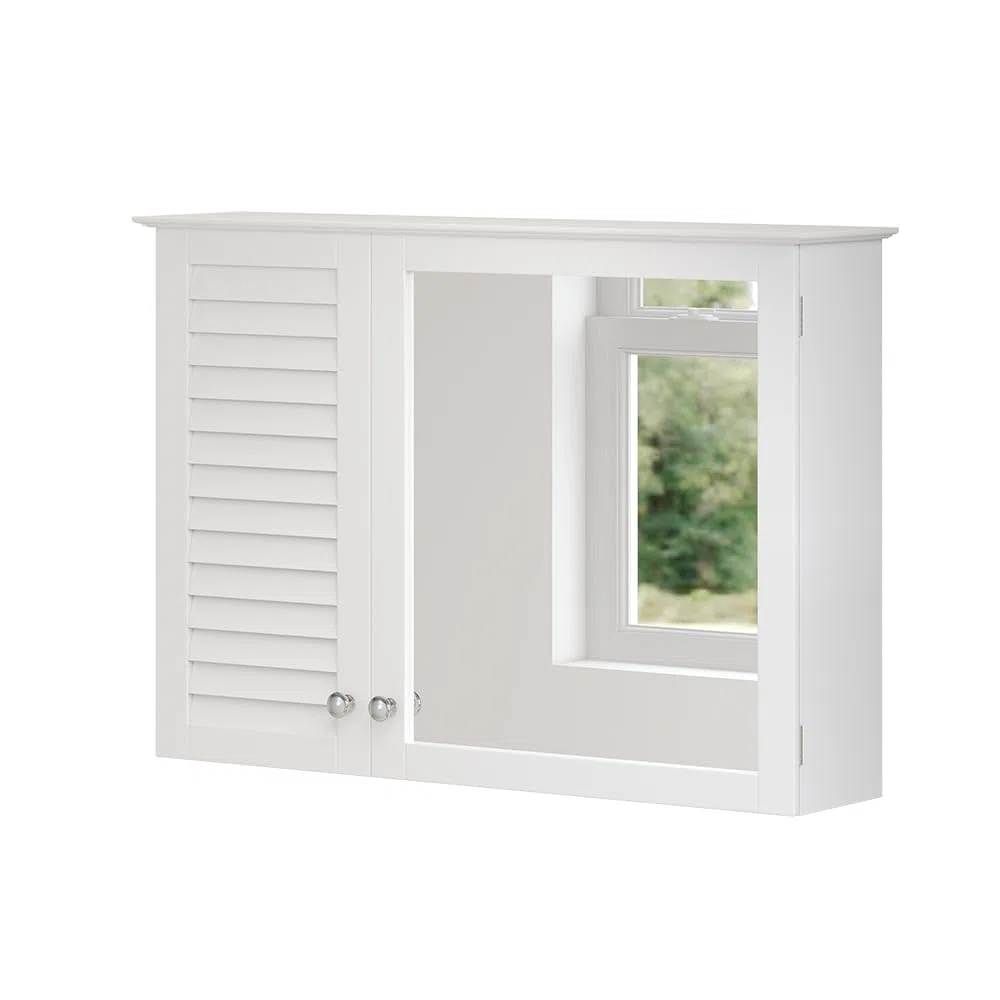 Vicco Armoire de Toilette Riad, Blanc, 68x48cm avec 2 Portes, pour Montage Mural pour Le Rangement des Accessoires de Salle de Bain