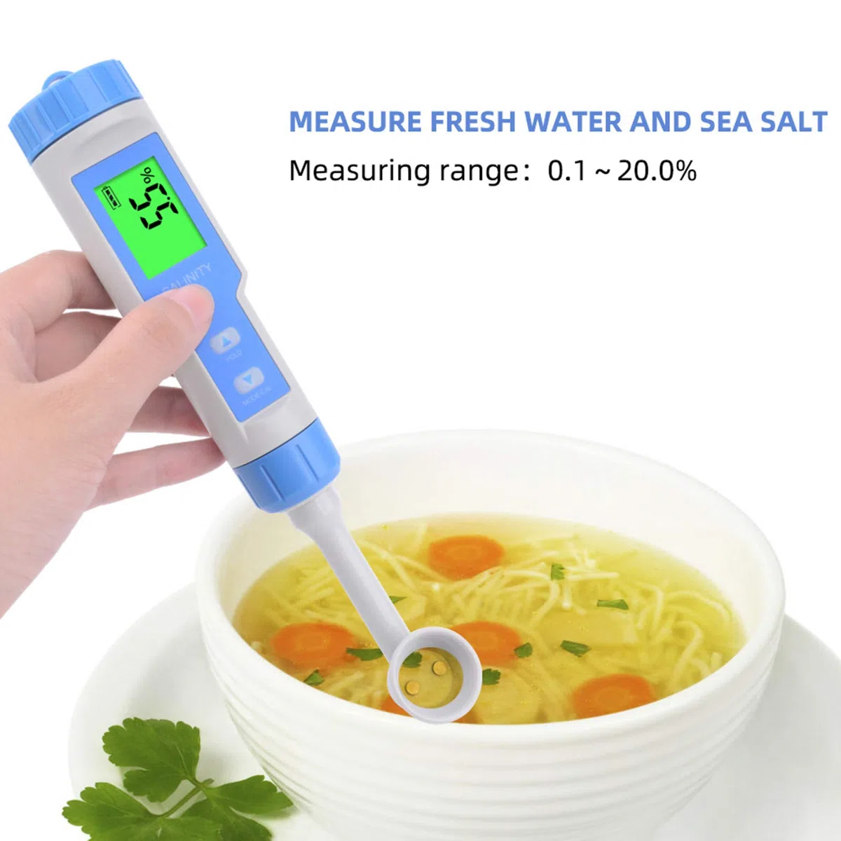 PH Mètre Électronique 5 en 1,avec TDS EC Salinité Température,pH Testeur Multi-paramètres étanche IP67 de Haute précision,Adapté à l'Eau Potable, Aquariums, Piscine