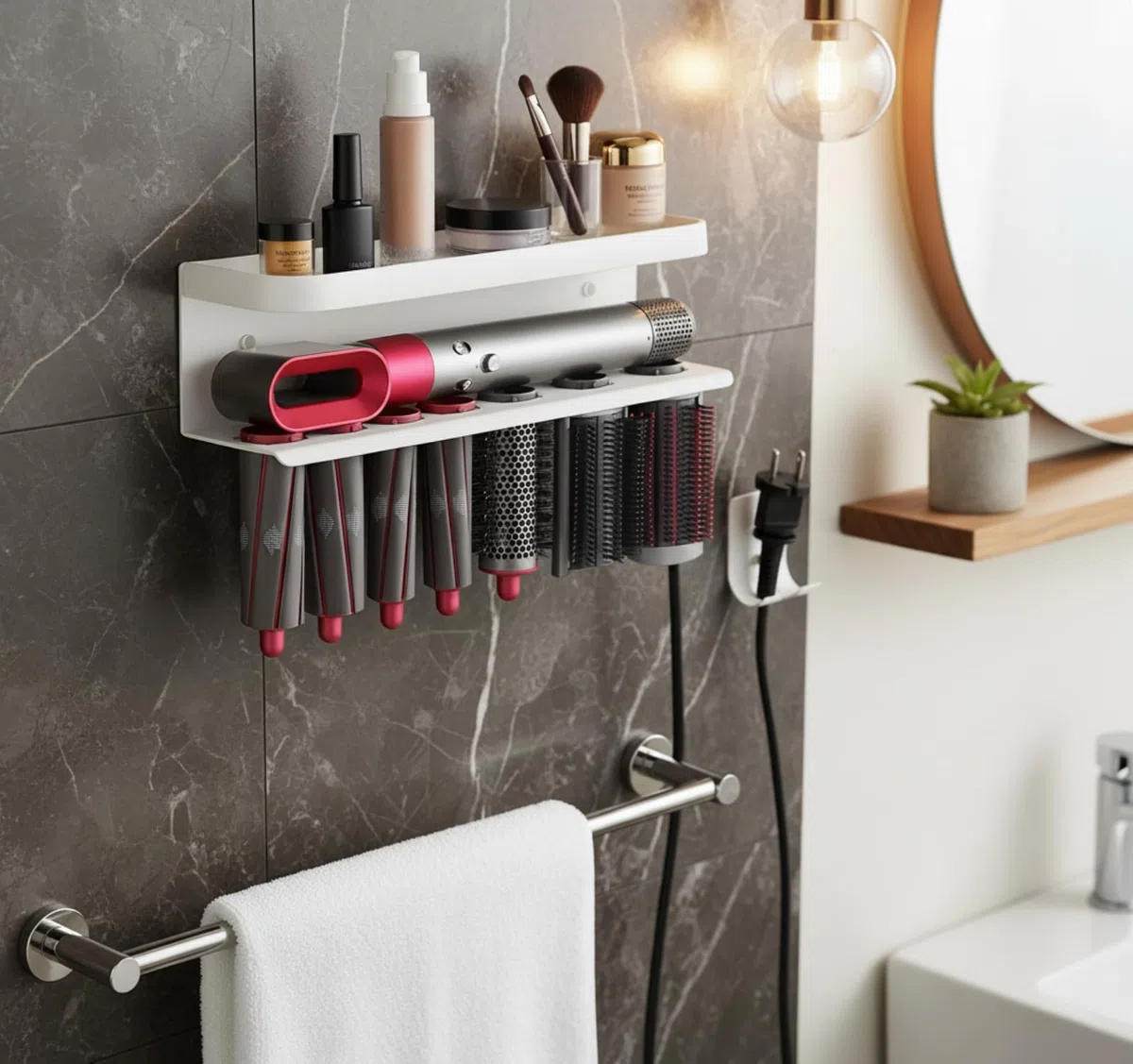 support pour Dyson Airwrap, support mural sans trous, blanc