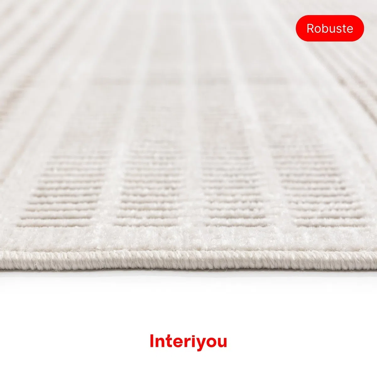 Interiyou Tapis d'extérieur Kano résistant aux intempéries - 80 x 300 cm - Crème/beige - Imperméable - Pour balcon, terrasse, jardin - Tapis d'extérieur - Convient également pour salon, chambre à