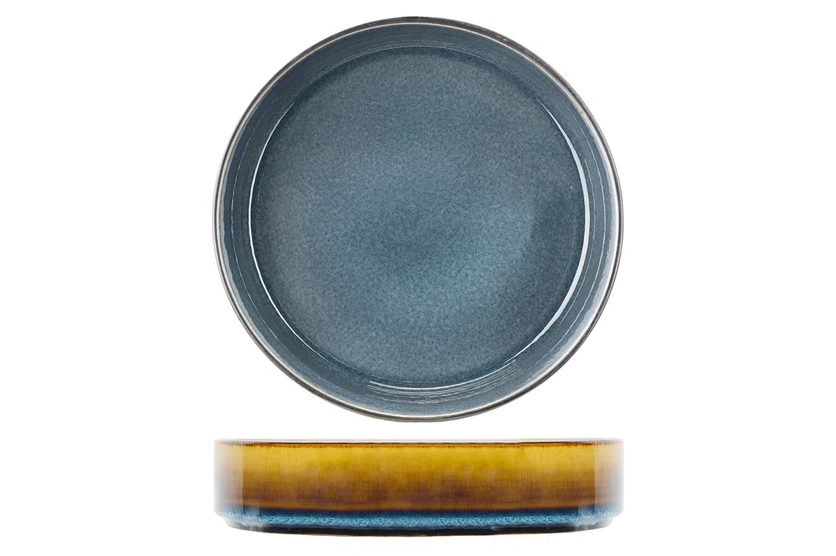 Cosy & Trendy Assiette creuse en porcelaine "Quintana" Bleu-D 23Cm-Lot de 3