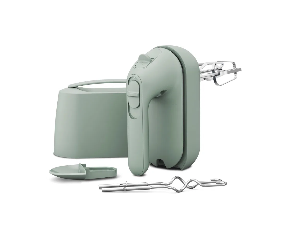 Kenwood QuickMix Go HMP40.000GR) Batteur à main avec moteur 350 W, 5 vitesses, fouet en acier inoxydable et crochet pétrisseur, éjection SureEject, boîte de rangement tout-en-un, mélangeur compact