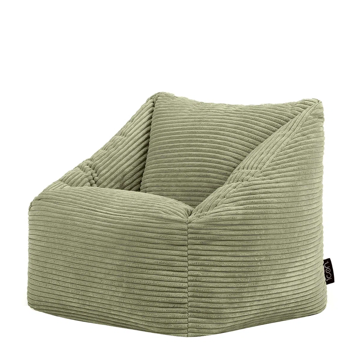 Icon Natalia Pouf Enfant, Velours Côtelé, pour Poire avec Remplissage, Chaise Enfant, Fauteuil Chambre, Meuble Chambre, Meuble Salon, Vert Sauge