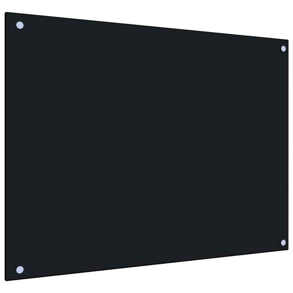 Tomostar Crédence de Cuisine en Verre, Fond de Hotte Protection Contre éclaboussures Dosseret de Cuisine Noir 80x60 cm Verre trempé
