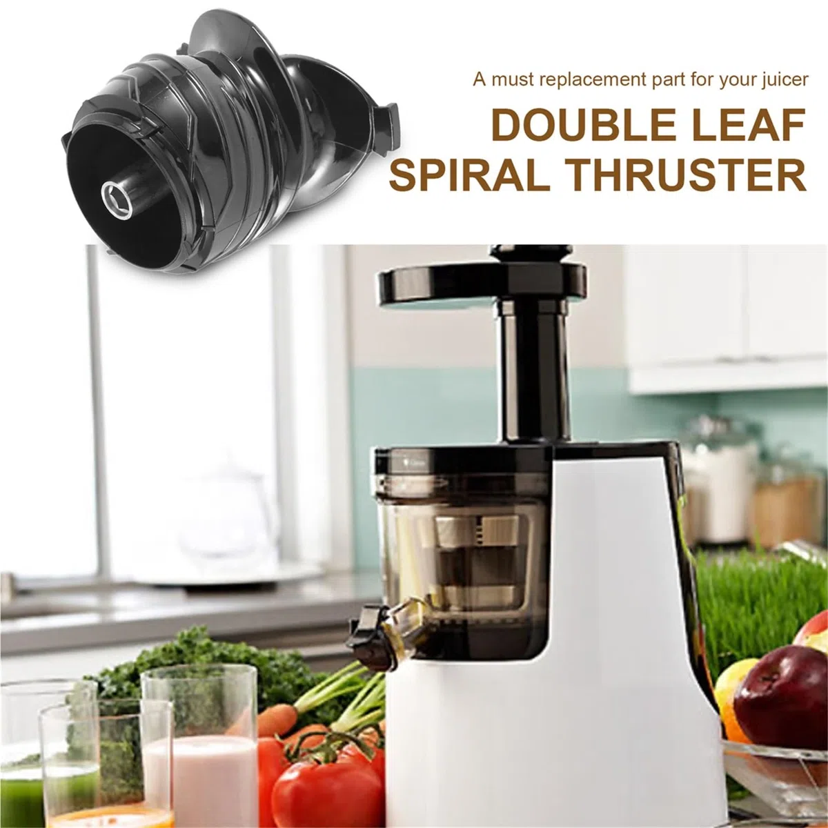 Vis Sans Fin de Rechange Compatible avec Extracteur Hurom HH-SBF11 HH-1100, Pièce Qualité Alimentaire BPA