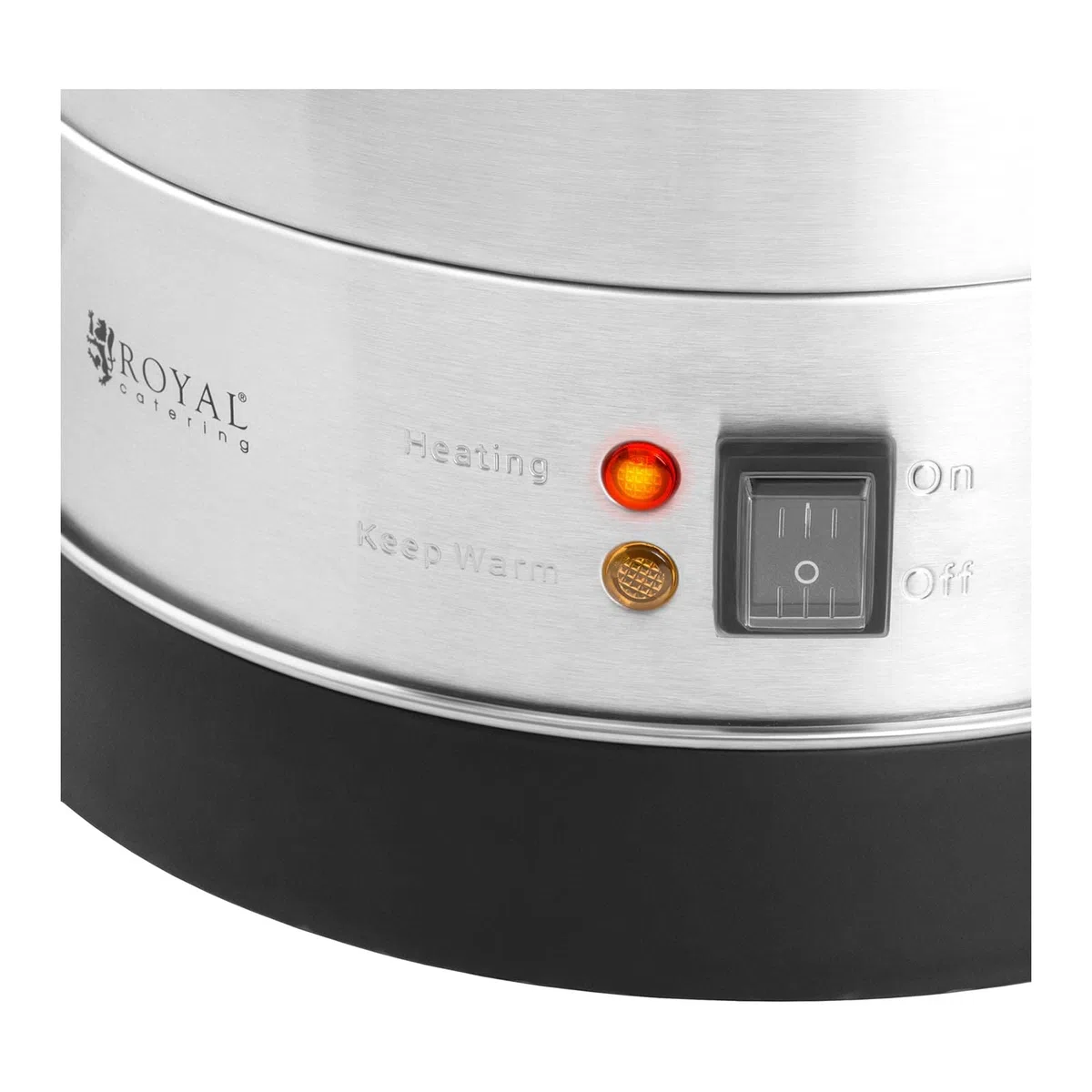 Royal Catering Distributeur D'Eau Chaude Avec Robinet En Acier Inoxydable Fontaine Bouilloire RC-WBDW20 (20,5 l, 2 500 W, 30-110 °C, Fonction De Maintien Au Chaud, Inox/Plastique)