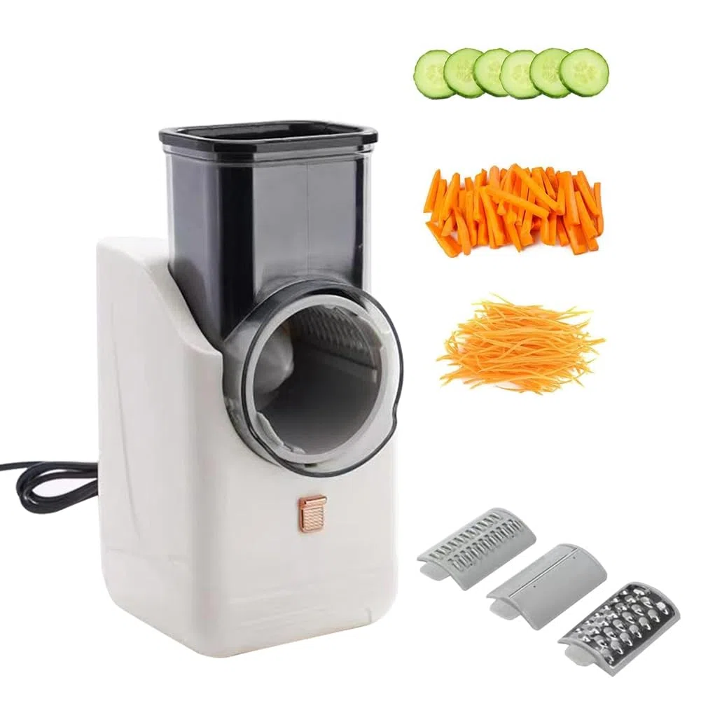 Râpe à Fromage Électrique Polyvalente, Appareil à Salade Électrique Détachable pour la Cuisine Domestique, Trancheur de Légumes pour Pommes de Terre, Fromages, Installation Facile