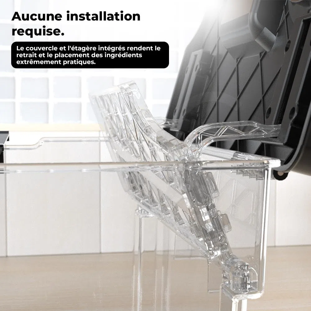 Récipient Sous Vide avec Couvercle Récipient Sous Vide avec Support 11L pour Cuiseur Sous Vide Plusieurs Marques Adaptées Multifonctionnel Double Porte Clair sans BPA