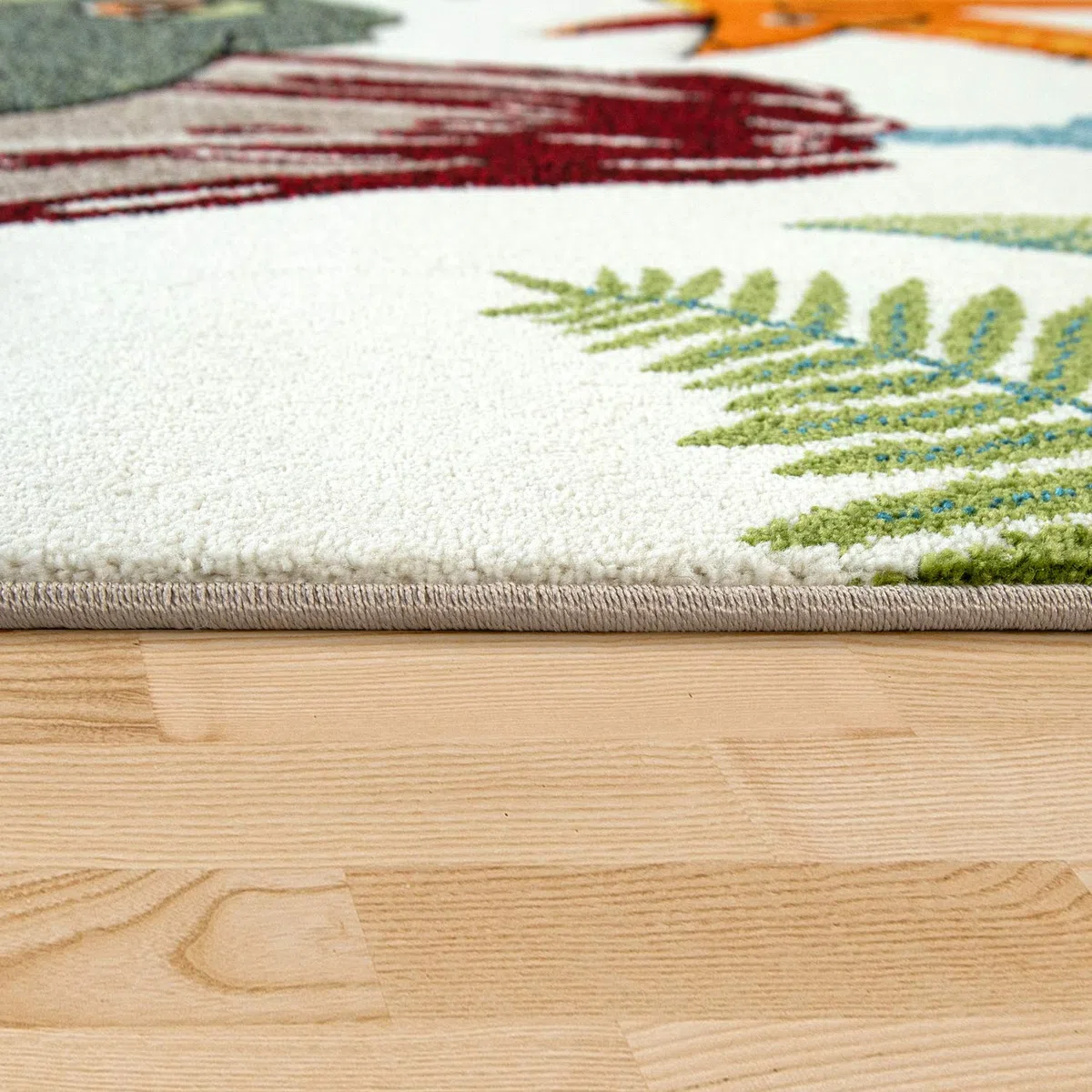 TT Home Tapis Chambre d'enfant Vert Dinosaure Jungle Volcan Effet 3D Poils Ras, Dimension:120x170 cm