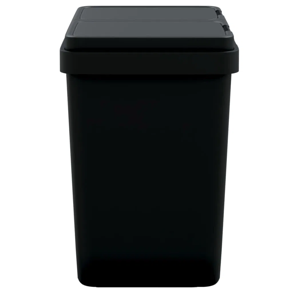 vidaXL Poubelle double anthracite 2x25 L, poubelle de cuisine double, bac de recyclage double, poubelle à deux compartiments