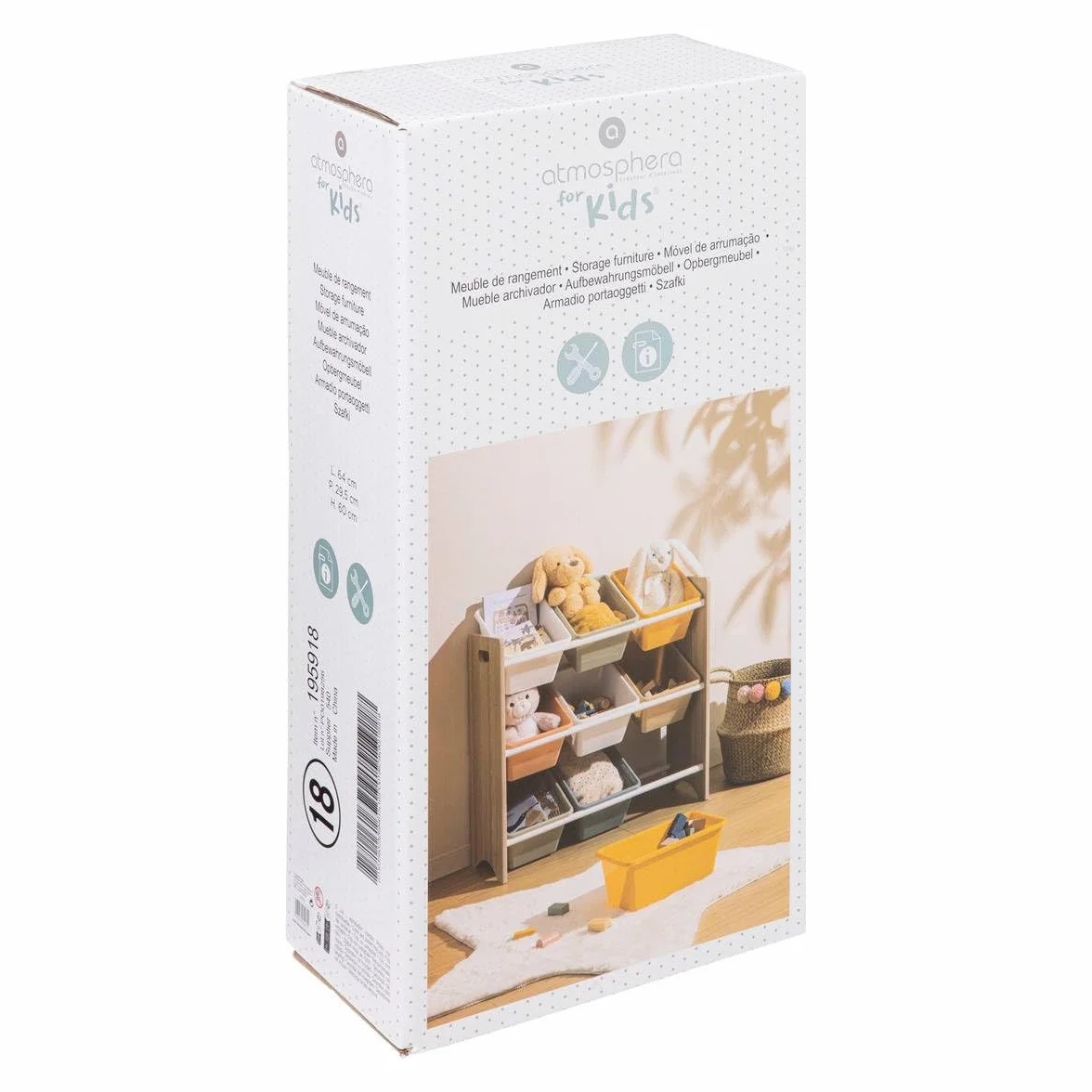 Atmosphera - Meuble Rangement Enfant iduna 60x64cm Multicolore
