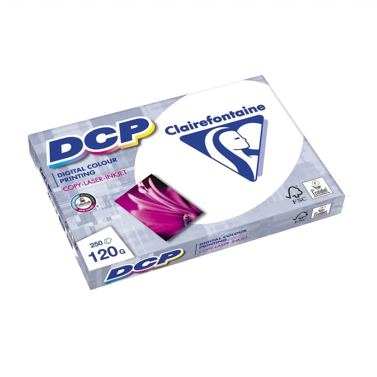 CLAIREFONTAINE Lot de 5 Ramettes 250 Feuilles Papier 120g A4 210x297 mm Certifié FSC Blanc