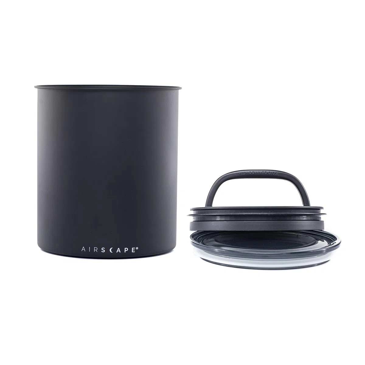 Airscape Boîte de rangement pour café (grains secs de 1,1 kg) – Grande capacité de kilo avec couvercle breveté à libération hermétique pour évacuer l'air pour préserver la fraîcheur - mat noir