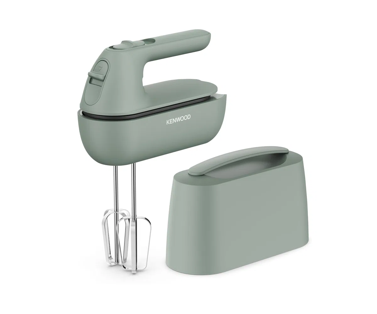 Kenwood QuickMix Go HMP40.000GR) Batteur à main avec moteur 350 W, 5 vitesses, fouet en acier inoxydable et crochet pétrisseur, éjection SureEject, boîte de rangement tout-en-un, mélangeur compact