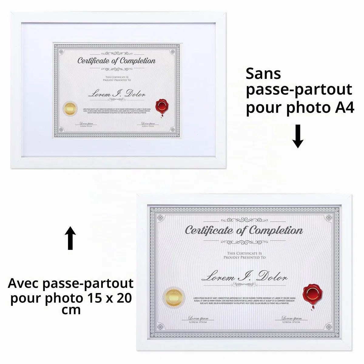 15 Cadres Photo A4, Cadres Blancs en Bois adaptés aux Certificats Diplômes et Documents de format A4(21x29.7CM)