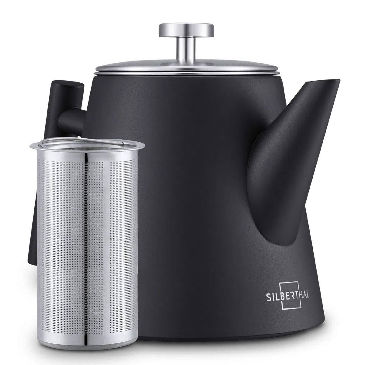 SILBERTHAL Théière avec Filtre Infuseur Amovible - Inox Double Paroi - 1 Litre - Garde la Chaleur