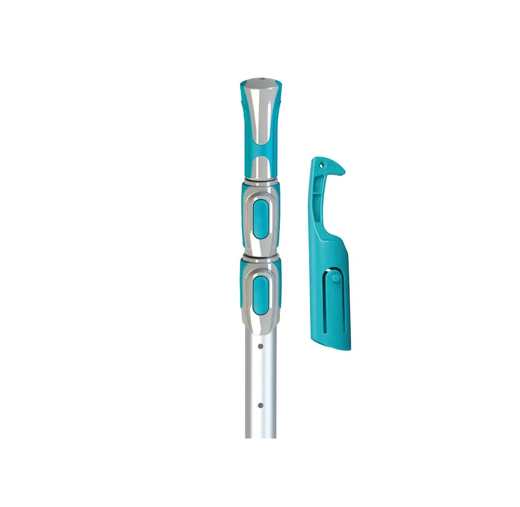 BAYROL Barre télescopique en Aluminium de 1,50 à 4,50 m - Utilisable avec Toutes Les épuisettes, brosses de Sol et Autres Accessoires Courants (diamètre 3,00 cm) - avec Bouton Pression pour Mettre et