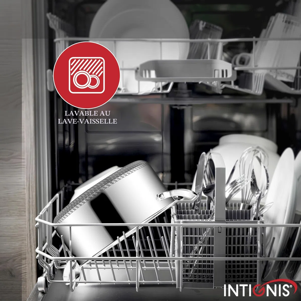 Casserole Inox Induction 24 cm 5 L Avec Couvercle En Verre – Faitout En Acier Inoxydable Antiadhésif Anti-Rayures Sans PFOA Compatible Tous Feux Et Four