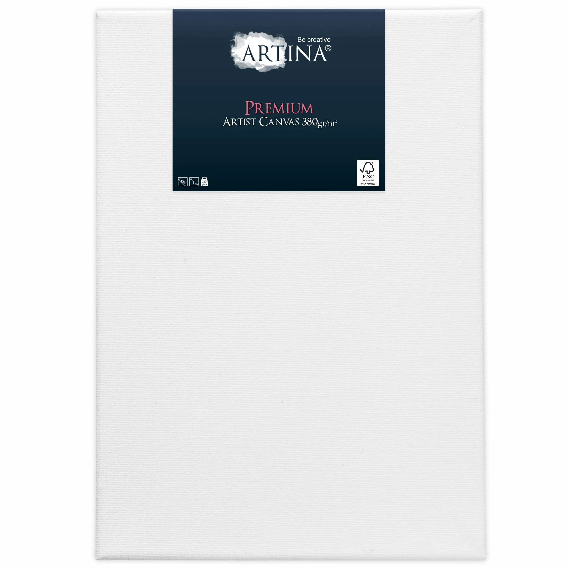 Artina Lot de 5 Premium Toile Peinture 40x60 cm – Canvas Châssis Bois Stable 380 g/m² 100% Coton – Toile Blanche Vierge Peinte au préalable – Tableau a Peindre