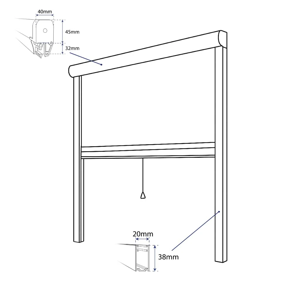 Moustiquaire Enroulable fenêtre PVC (L130cm x H160cm (Lot de 2 Articles))