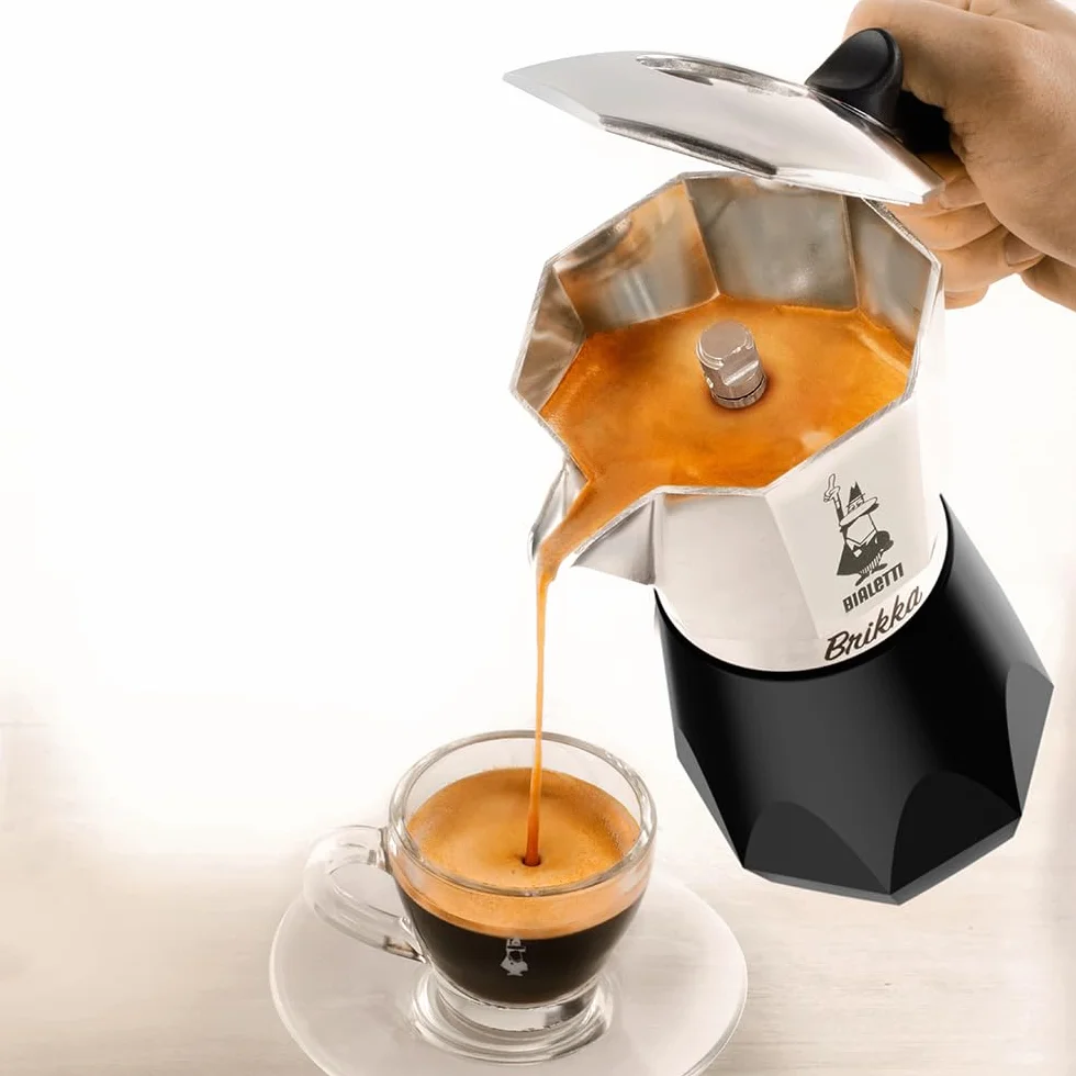 Bialetti New Brikka, Moka Pot, la seule cafetière capable de faire un expresso crémeux, 4 tasses, aluminium
