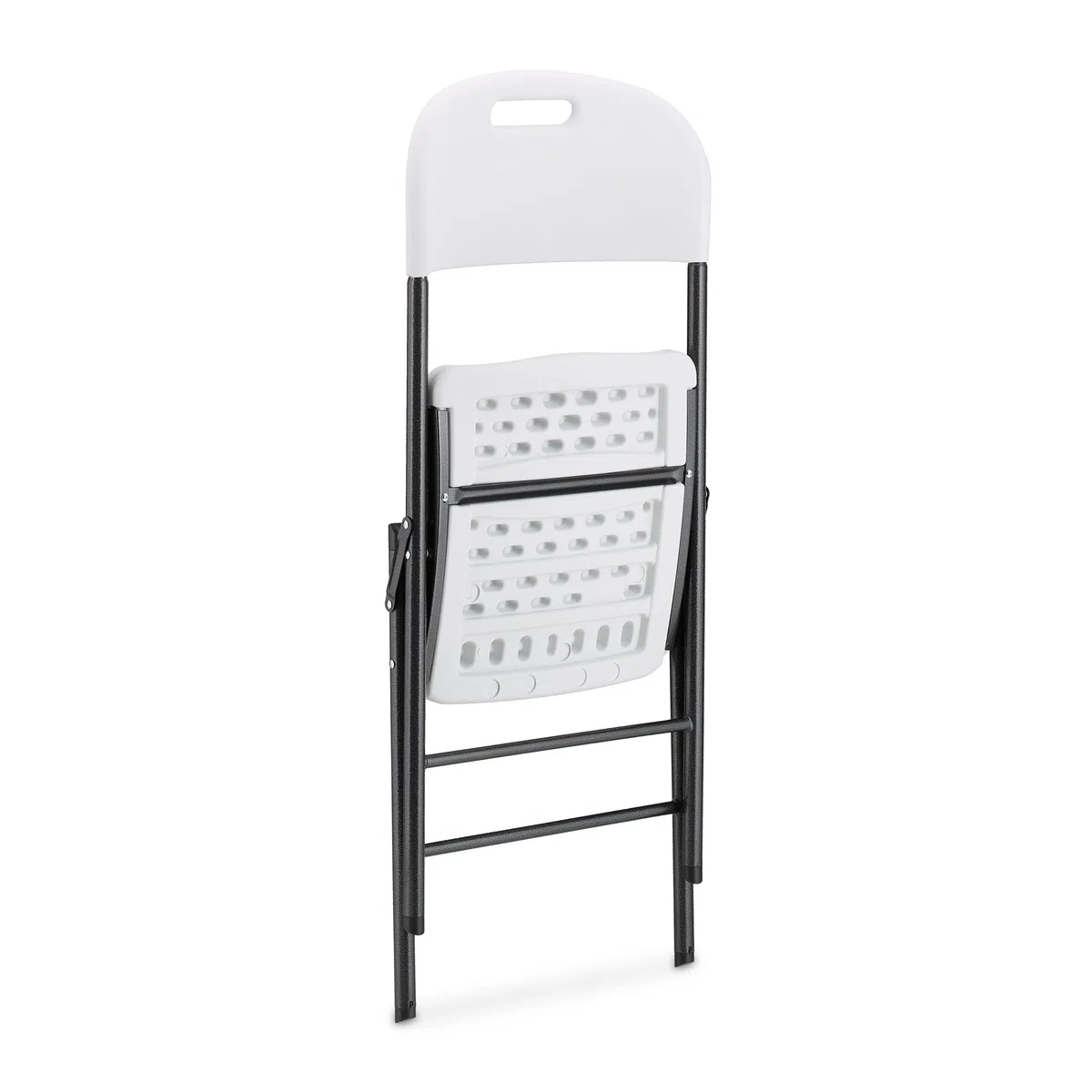 Relaxdays Chaise de Jardin Pliante, Lot de 2, pour l'extérieur, 150 kg, résistante aux intempéries, Noir-Blanc