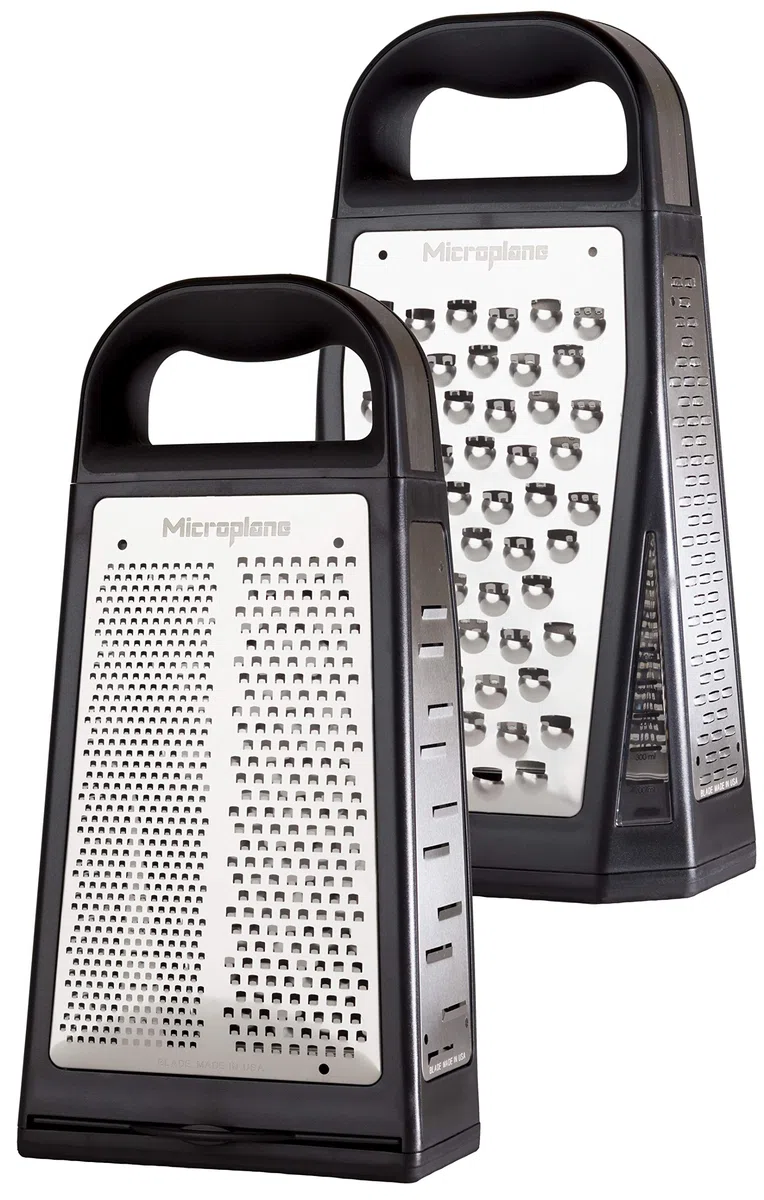 Microplane Râpe Multi-Faces Elite avec 5 Styles de Lames: Fine, Gros Grains, Ultra Gros Grains, Double Tranchant et Coupe Large - Râpe de Cuisine avec des Lames en Acier Inoxydable