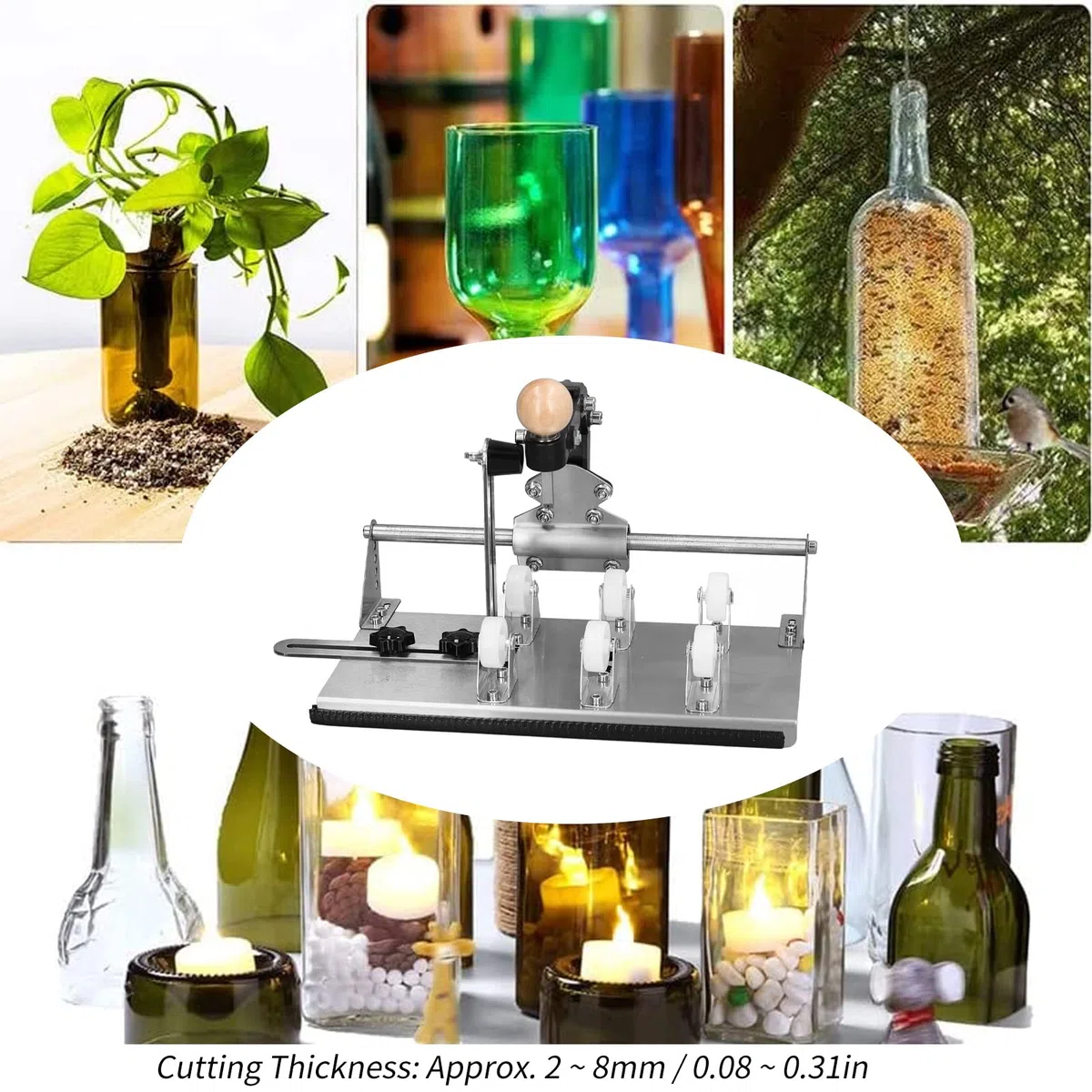 Machine à Couper Bouteille Verre pour Fabriquer Verres à Vin DIY Outil pour Bouteilles Soda Bière